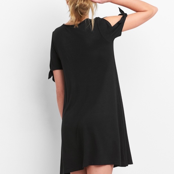 GAP Soft Spun Tie Short Slit Sleeve Swing Dress Slipper Red Size M - Picture 3 of 15